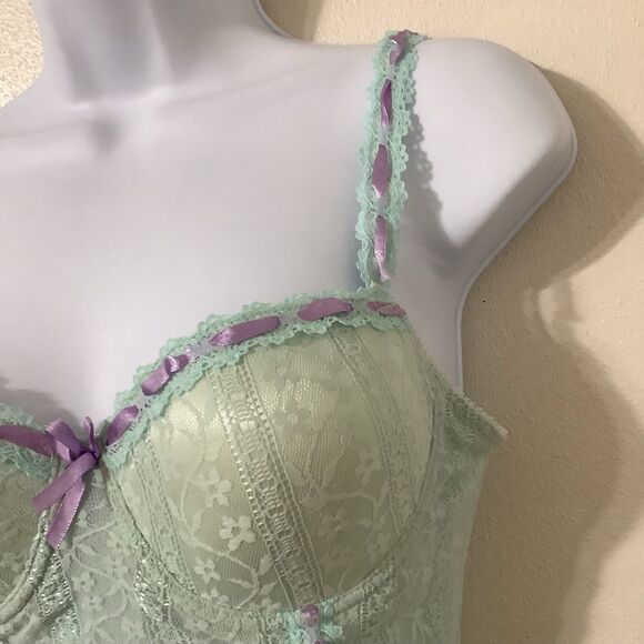 Donna Loren Pastel Blue Regencycore Fairy Feminine Romantic Corset Bustier 34B - Picture 3 of 10